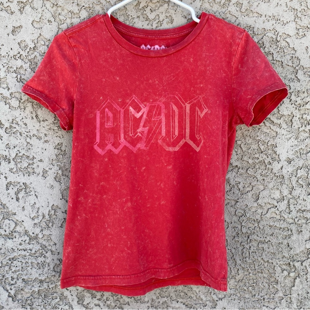 LUCKY BRAND Red Lava Wash AC/DC Tee Shirt - Picture 2 of 8